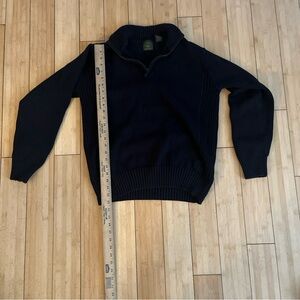Vintage Timberland Men's Size Medium Black Quarter Zip Sweater